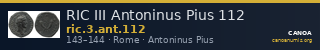 RIC III Antoninus Pius 112 — CANOA