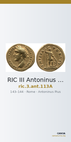 RIC III Antoninus Pius 113A — CANOA