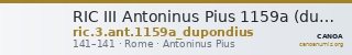 RIC III Antoninus Pius 1159a (dupondius) — CANOA