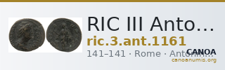 RIC III Antoninus Pius 1161 — CANOA