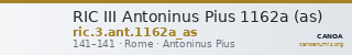 RIC III Antoninus Pius 1162a (as) — CANOA