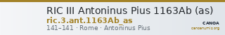 RIC III Antoninus Pius 1163Ab (as) — CANOA