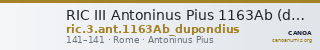 RIC III Antoninus Pius 1163Ab (dupondius) — CANOA