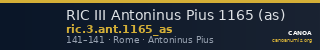 RIC III Antoninus Pius 1165 (as) — CANOA