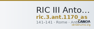 RIC III Antoninus Pius 1170 (as) — CANOA
