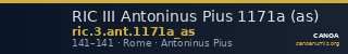 RIC III Antoninus Pius 1171a (as) — CANOA