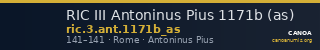 RIC III Antoninus Pius 1171b (as) — CANOA