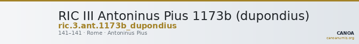 RIC III Antoninus Pius 1173b (dupondius) — CANOA