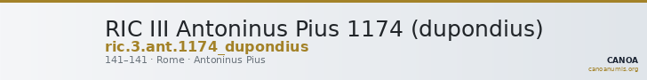 RIC III Antoninus Pius 1174 (dupondius) — CANOA