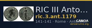 RIC III Antoninus Pius 1179 — CANOA