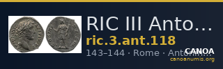 RIC III Antoninus Pius 118 — CANOA