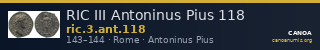 RIC III Antoninus Pius 118 — CANOA
