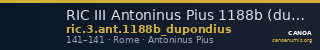 RIC III Antoninus Pius 1188b (dupondius) — CANOA