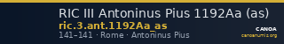 RIC III Antoninus Pius 1192Aa (as) — CANOA