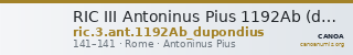 RIC III Antoninus Pius 1192Ab (dupondius) — CANOA