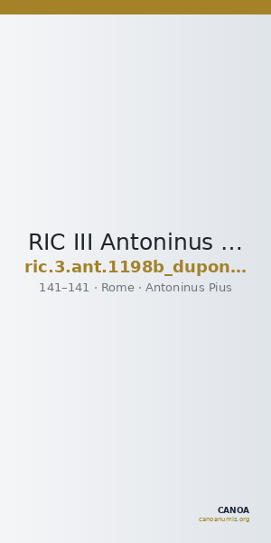 RIC III Antoninus Pius 1198b (dupondius) — CANOA