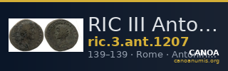 RIC III Antoninus Pius 1207 — CANOA