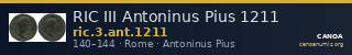 RIC III Antoninus Pius 1211 — CANOA