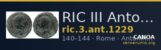 RIC III Antoninus Pius 1229 — CANOA