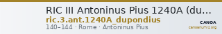 RIC III Antoninus Pius 1240A (dupondius) — CANOA