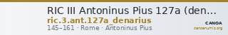 RIC III Antoninus Pius 127a (denarius) — CANOA