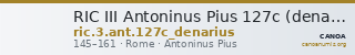 RIC III Antoninus Pius 127c (denarius) — CANOA
