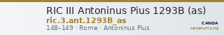 RIC III Antoninus Pius 1293B (as) — CANOA