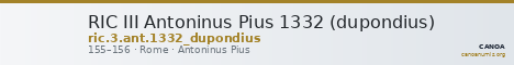 RIC III Antoninus Pius 1332 (dupondius) — CANOA