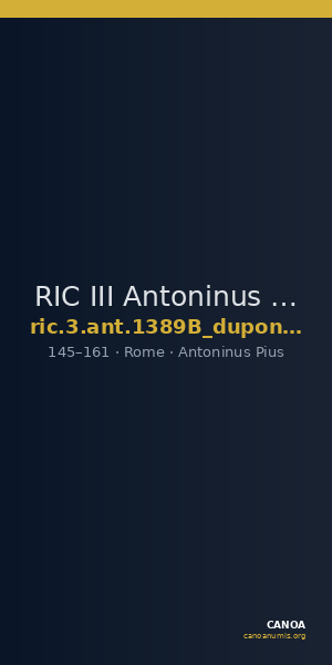 RIC III Antoninus Pius 1389B (dupondius) — CANOA