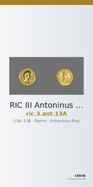 RIC III Antoninus Pius 13A — CANOA