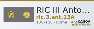 RIC III Antoninus Pius 13A — CANOA