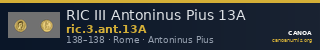 RIC III Antoninus Pius 13A — CANOA