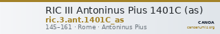 RIC III Antoninus Pius 1401C (as) — CANOA
