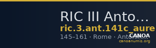 RIC III Antoninus Pius 141c (aureus) — CANOA
