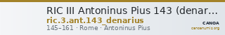RIC III Antoninus Pius 143 (denarius) — CANOA
