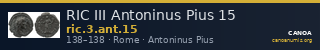 RIC III Antoninus Pius 15 — CANOA