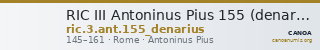 RIC III Antoninus Pius 155 (denarius) — CANOA