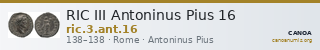 RIC III Antoninus Pius 16 — CANOA