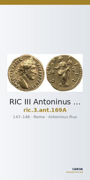 RIC III Antoninus Pius 169A — CANOA