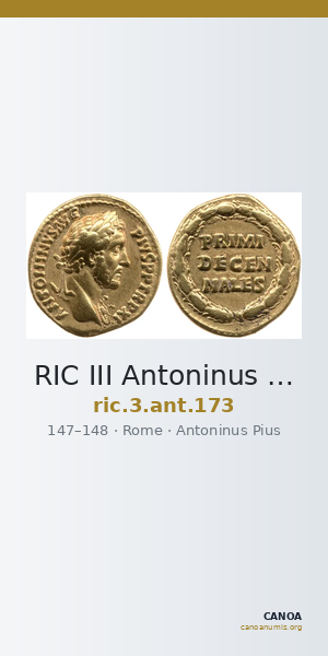 RIC III Antoninus Pius 173 — CANOA