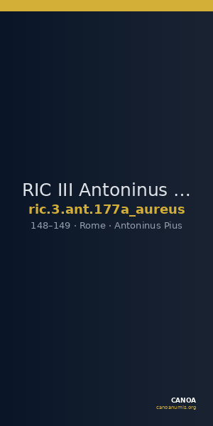 RIC III Antoninus Pius 177a (aureus) — CANOA