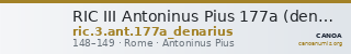 RIC III Antoninus Pius 177a (denarius) — CANOA