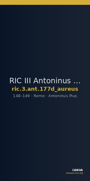RIC III Antoninus Pius 177d (aureus) — CANOA