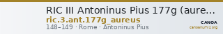 RIC III Antoninus Pius 177g (aureus) — CANOA