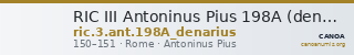 RIC III Antoninus Pius 198A (denarius) — CANOA