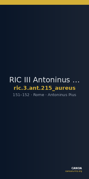 RIC III Antoninus Pius 215 (aureus) — CANOA