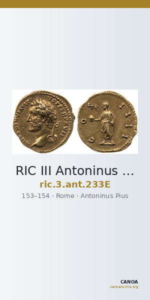 RIC III Antoninus Pius 233E — CANOA
