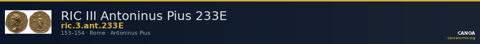 RIC III Antoninus Pius 233E — CANOA