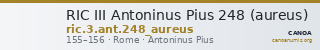 RIC III Antoninus Pius 248 (aureus) — CANOA