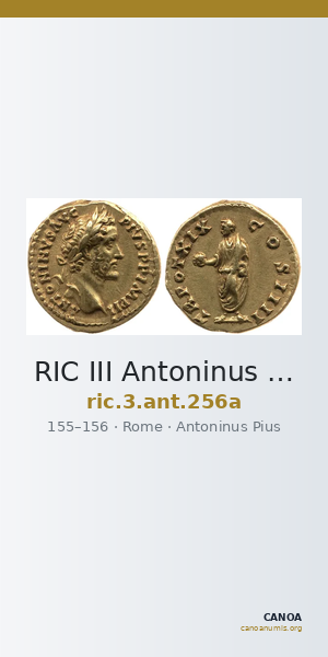RIC III Antoninus Pius 256a — CANOA